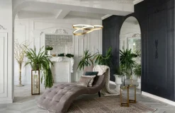 LED Hängelampe in Gold Metall B:47 cm 42 W Ringe Modern