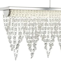 LED Hängelampe Kristall B: 65 cm 4000 K Chrom Klar