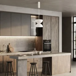 LED Hängelampe Metall Glas D: 22 cm H: max. 350 cm Weiß