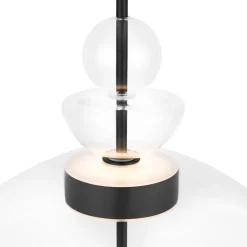 LED Hängelampe Metall Glas H: max. 358 cm Schwarz BRUNO