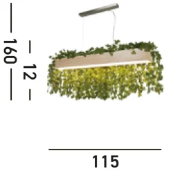 LED Hängelampe Metall Holz 1404 lm 115 cm lang wohnlich