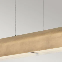 LED Hängelampe Metall Riffelglas L: 116,8 cm Modern in Messing