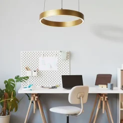 LED Hängelampe Metall rund Ø 44 cm in Gold