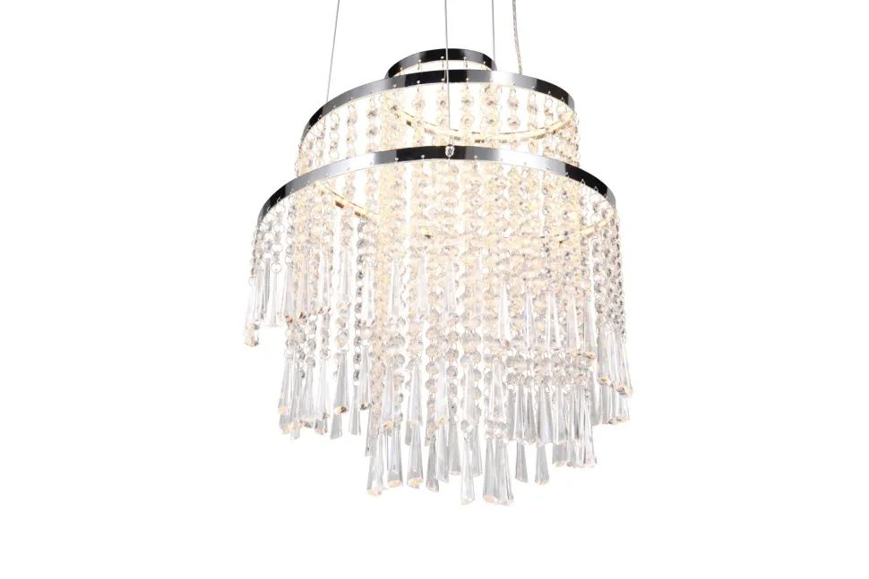 LED Hängelampe mit Fernbedienung dimmbar Chrom Acryl