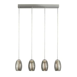 LED Hängelampe Rauchglas 4-flammig B: 75,5 cm 3000 K