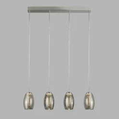 LED Hängelampe Rauchglas 4-flammig B: 75,5 cm 3000 K