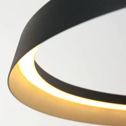 LED Hängelampe rund Schwarz B:60 cm 50 W 2700 K elegant