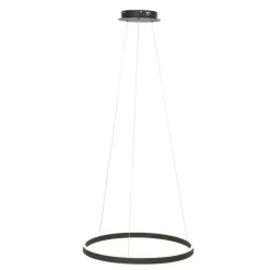 LED Hängelampe Schwarz Ø60 cm rund 42 W 2700 K stilvoll