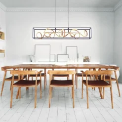 LED Hängelampe Schwarz Gold Metall L:110 cm dimmbar