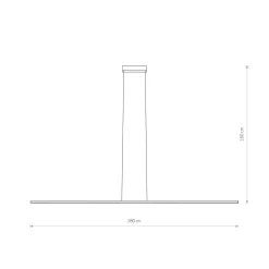 LED Hängelampe Schwarz Metall 4000 K 1700 lm B: 180 cm