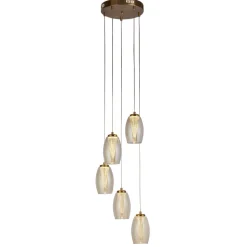 LED Hängeleuchte Ø 35 cm H: max. 1,5 m Bronze Creme 3000 K