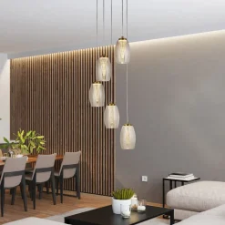 LED Hängeleuchte Ø 35 cm H: max. 1,5 m Bronze Creme 3000 K