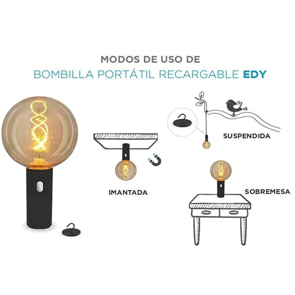 LED Hängeleuchte Akku Dimmer Fernbedienung IP54 2200 K Schwarz