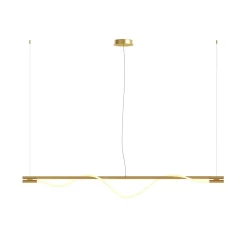 LED Hängeleuchte Aluminium in Gold Weiß länglich 910 lm