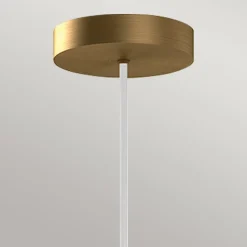 LED Hängeleuchte Glas Metall B: 19,8cm Modern Weiß Gold antik