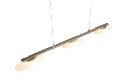 LED Hängeleuchte Metall Glas Nickel 3-flammig 102 cm