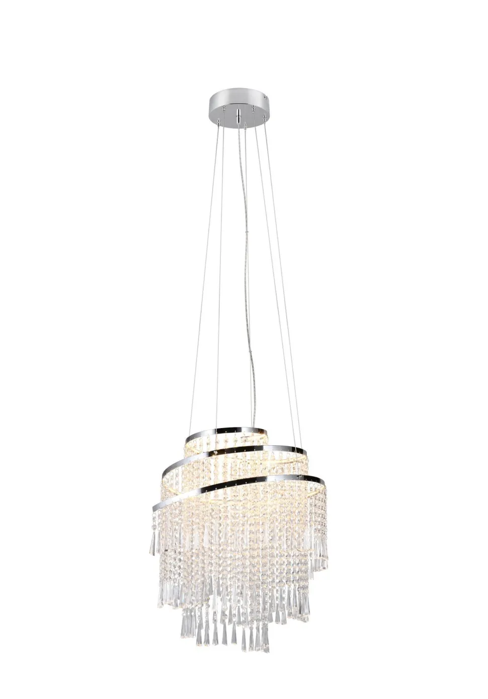 LED Hängeleuchte mit Fernbedienung dimmbar Chrom Acryl