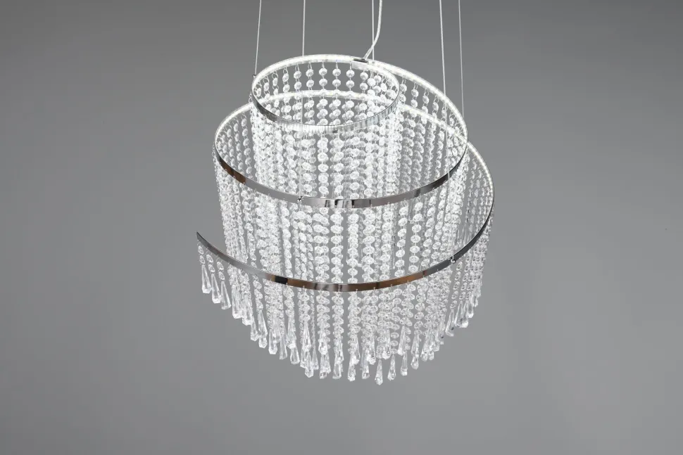 LED Hängeleuchte mit Fernbedienung dimmbar Chrom Acryl