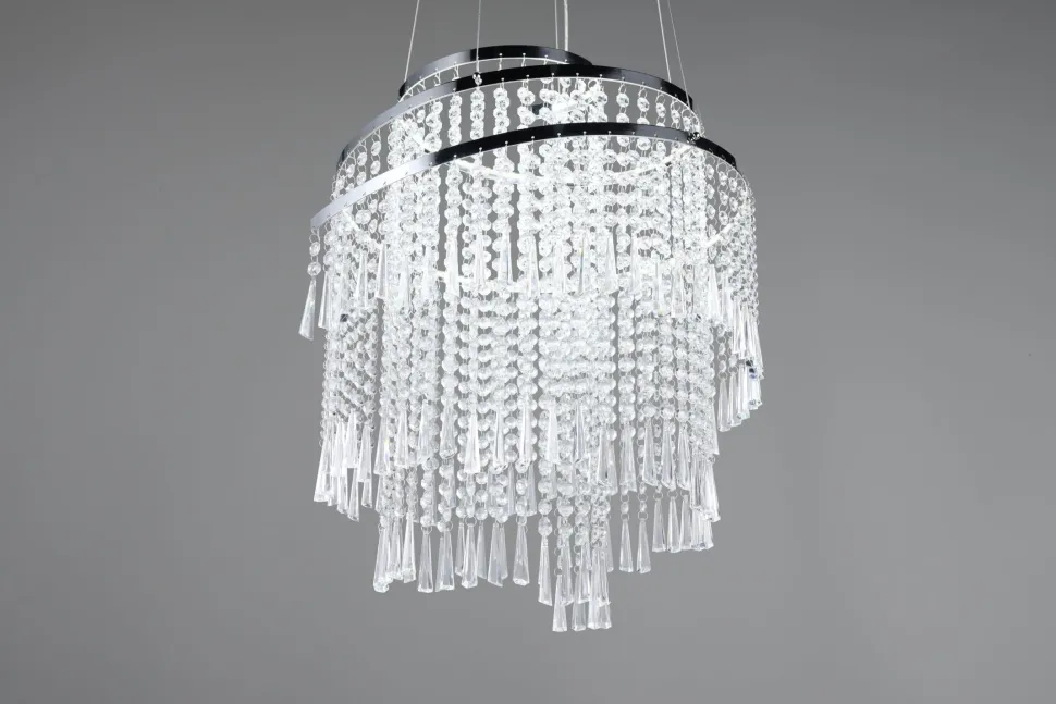 LED Hängeleuchte mit Fernbedienung dimmbar Chrom Acryl