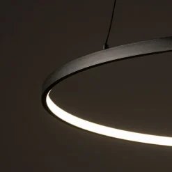 LED Hängeleuchte Ring Ø 60 cm Schwarz 2700 K 660 lm Metall