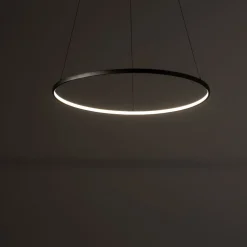 LED Hängeleuchte Ring Ø 60 cm Schwarz 2700 K 660 lm Metall
