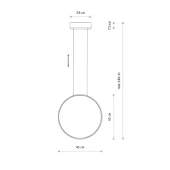 LED Hängeleuchte Ring Ø 45 cm Schwarz 4000 K 600 lm Metall