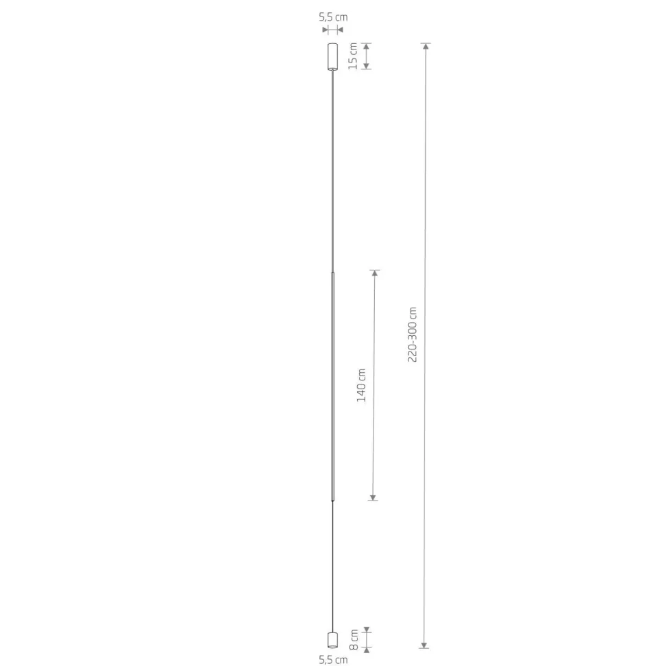 LED Hängeleuchte schmal Ø 5,5 cm Schwarz 4000 K 700 lm Metall