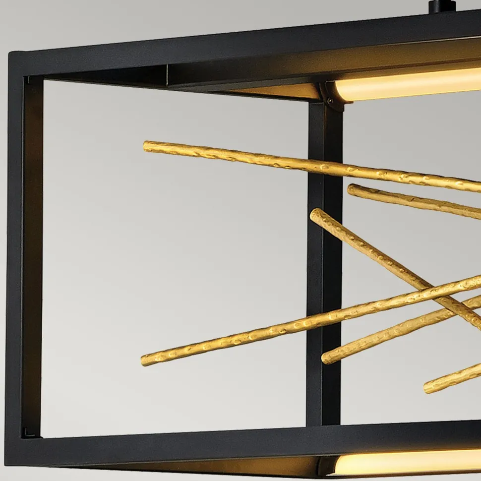 LED Hängeleuchte Schwarz Gold 113 cm lang 3000 K verstellbar