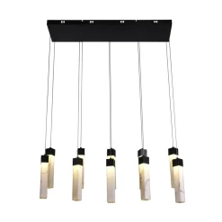 LED Hängeleuchte Stahl Harz 1012 lm in Schwarz Marmor