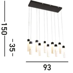 LED Hängeleuchte Stahl Harz 1012 lm in Schwarz Marmor