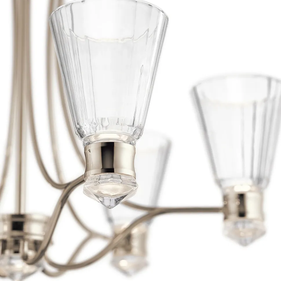 LED Kronleuchter Glas Metall IP44 B: 71,1 cm Bad Wohnzimmer