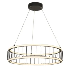 LED Kronleuchter Rind Schwarz Weiß D: 57,5 cm Metall 3000 K