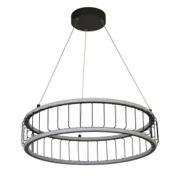 LED Kronleuchter Rind Schwarz Weiß D: 57,5 cm Metall 3000 K