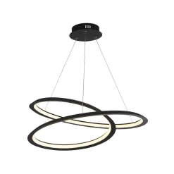 LED Kronleuchter Schwarz matt Metall 3000 K 1944 lm