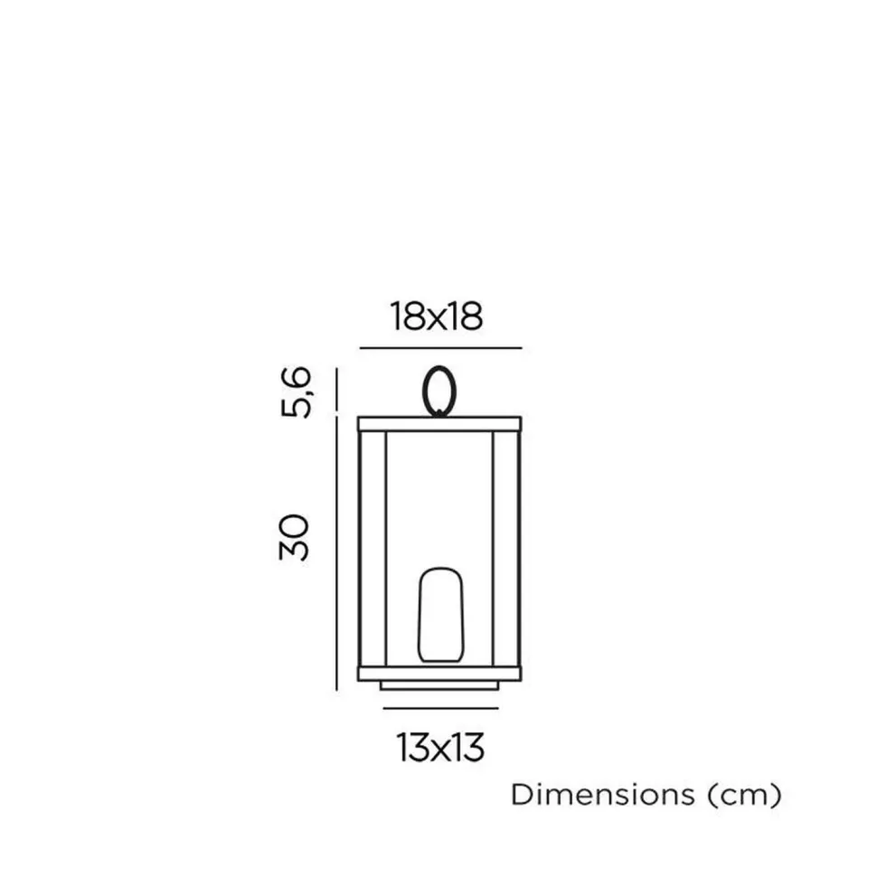 LED Laterne Akku Dimmer Fernbedienung H: 30 cm IP54 kabellos