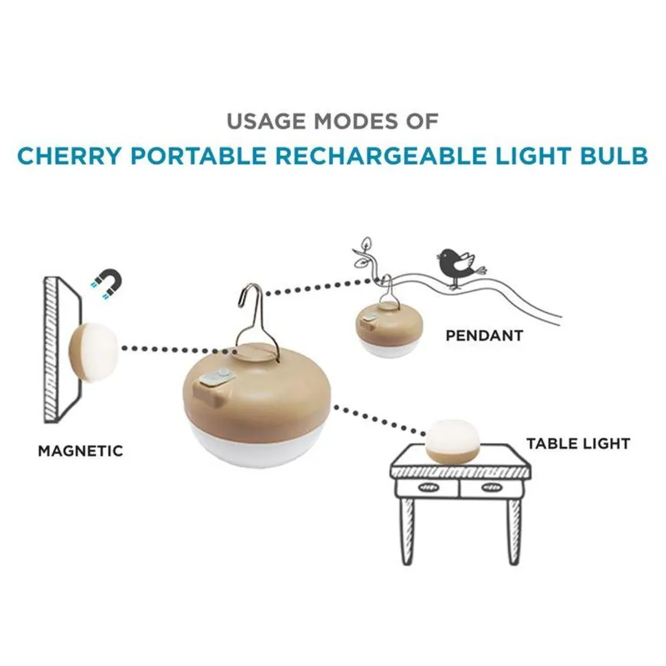 LED Leuchtmittel Akku USB Haken Magnet Ø 11 cm Fernbedienung CHERRY