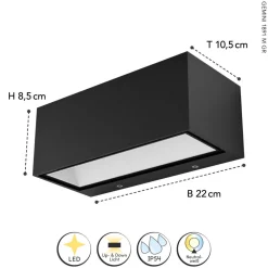 LED Outdoor Wandlampe Anthrazit 4000 K IP54 Up Down