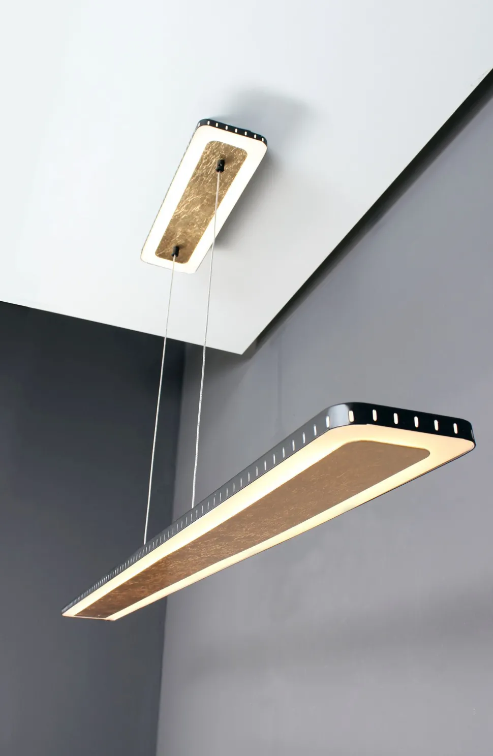 LED Pendelleuchte Aluminium Gold Schwarz 3000 K 120 cm