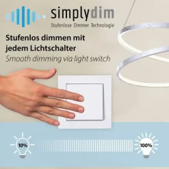 LED Pendelleuchte Anthrazit dimmbar 3000 K Ø80 cm Ring