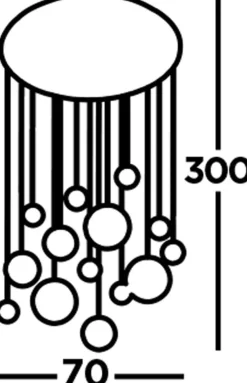 LED Pendelleuchte D: 70 cm in Chrom Kupfer Messing