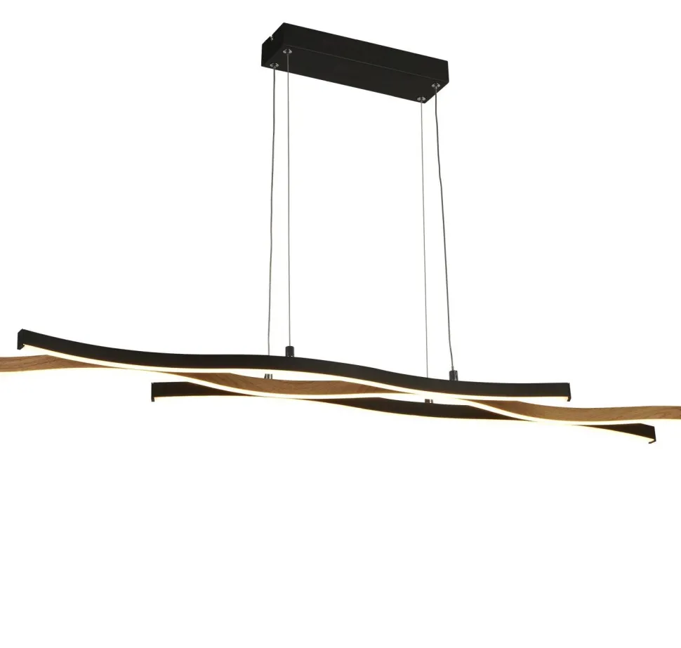 LED Pendelleuchte dimmbar Schwarz Metall 108 cm Wellen