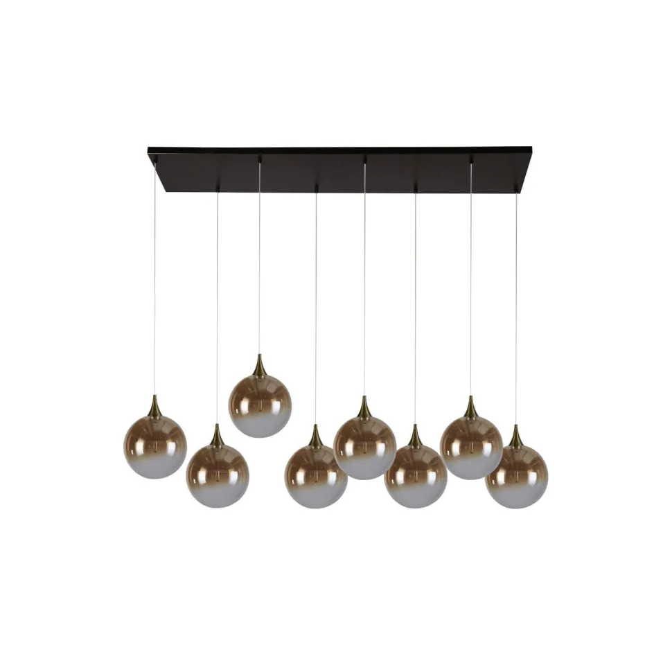 LED Pendelleuchte Glaskugeln 107 cm 3000 K 8-flammig