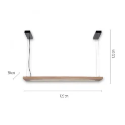 LED Pendelleuchte Holz Fernbedienung L:120 cm dimmbar