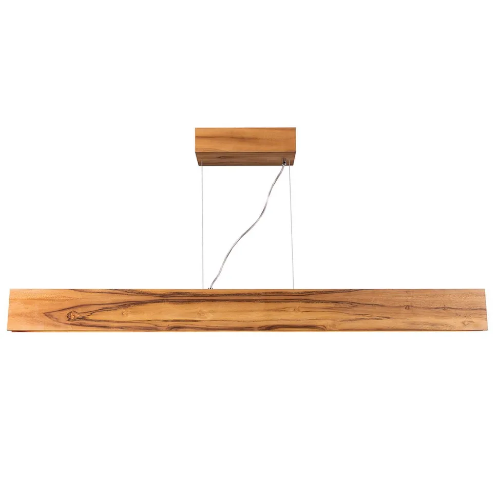 LED Pendelleuchte Holz Furnier Teak 3000 K 127 cm lang