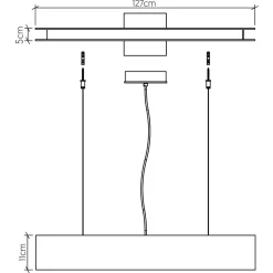 LED Pendelleuchte Holz Furnier Teak 3000 K 127 cm lang