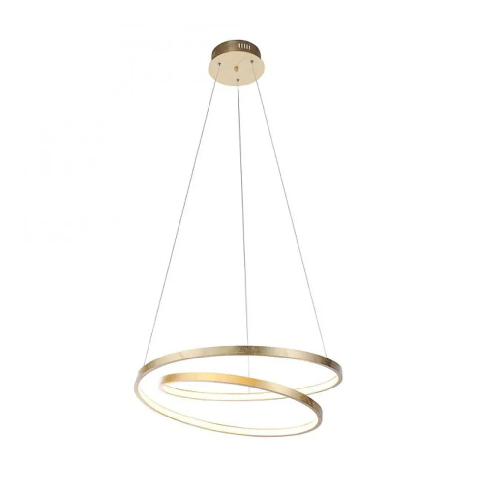 LED Pendelleuchte in Blattgold B:55 cm 4000 lm dimmbar