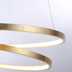LED Pendelleuchte in Blattgold B:55 cm 4000 lm dimmbar