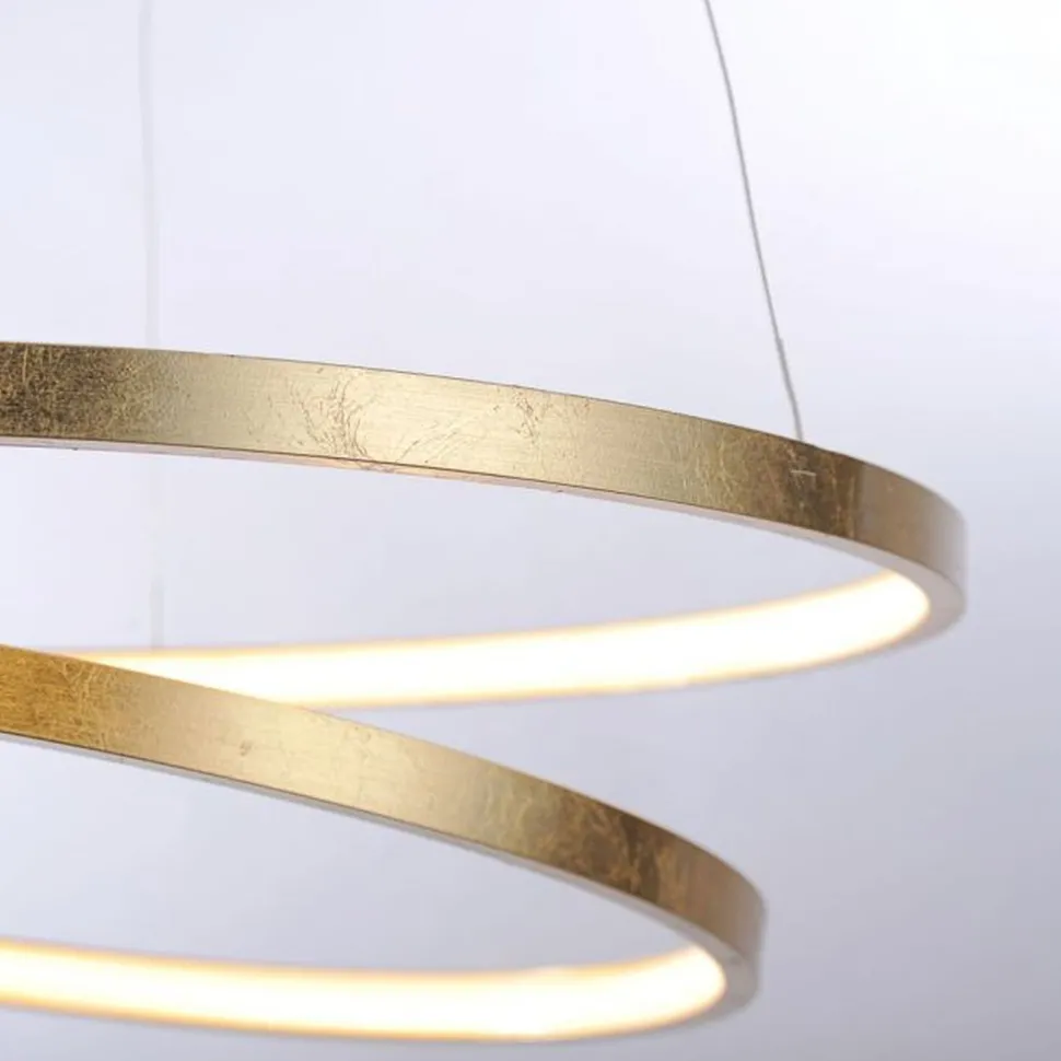 LED Pendelleuchte in Blattgold B:55 cm 4000 lm dimmbar