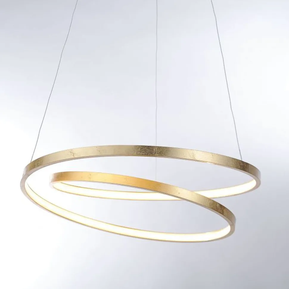 LED Pendelleuchte in Blattgold B:55 cm 4000 lm dimmbar