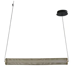 LED Pendelleuchte in Gold Schwarz Metall 26 W 92 cm